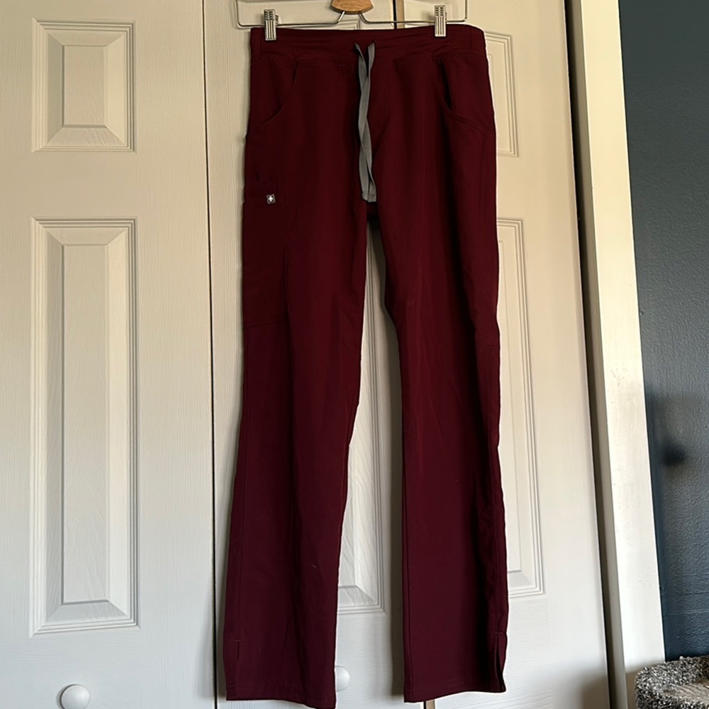 Figs Burgundy Livingston scrub pants